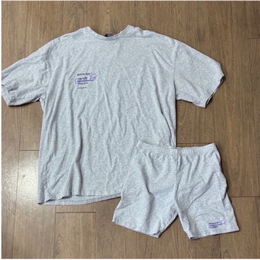 White Fox Boutique Gray Shorts Set